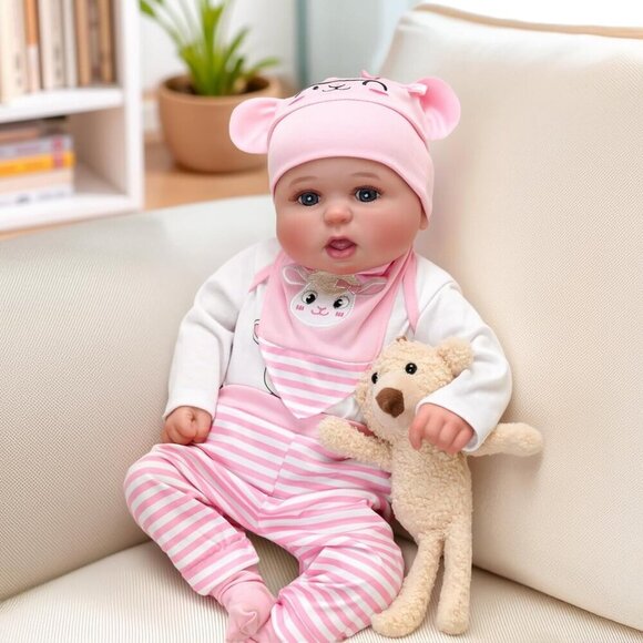 🆕20inch Soft Cloth Body Newborn Baby Poseable Limbs Bailyn Doll Baby Girl - Picture 4 of 8
